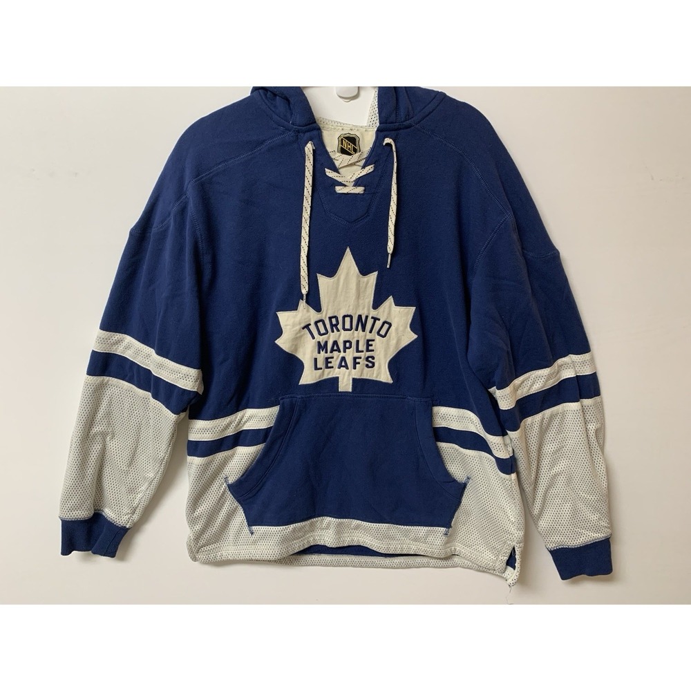 CCM Toronto Maple Leafs Lace Up Jersey Hoodie Men's‎ L Stitched Logo NHL Hockey
